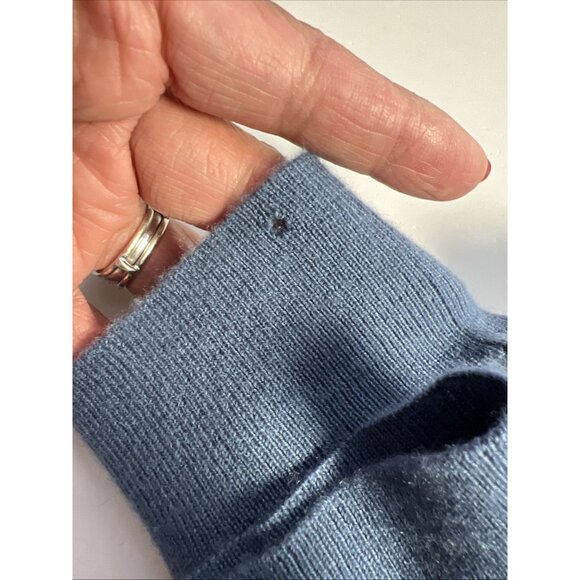 L X R I 100% Cashmere Blue Henley Polo Sweater Mens Sz M Preppy - Picture 7 of 7